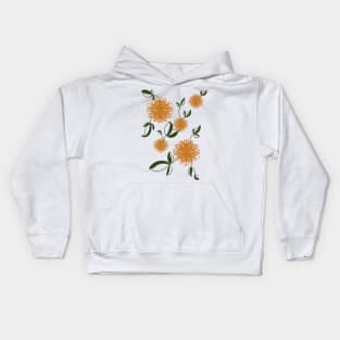 Vintage Autumn Flower Pattern Kids Hoodie